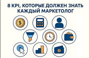 Инфографика: 8 ключевых KPI, которые должен знать каждый маркетолог — LTV, CPA, ROMI, CTR, CAC, и другие